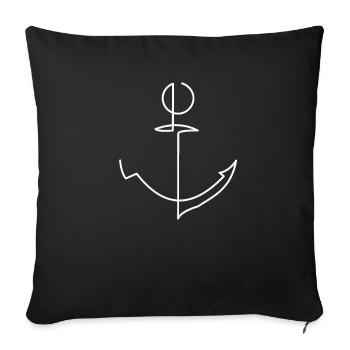 Maritime Sea Anchor - Sofa pillowcase 17,3'' x 17,3'' (45 x 45 cm) - black - Front