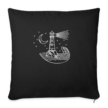Phare maritime - Housse de coussin décorative 45 x 45 cm - noir - Devant