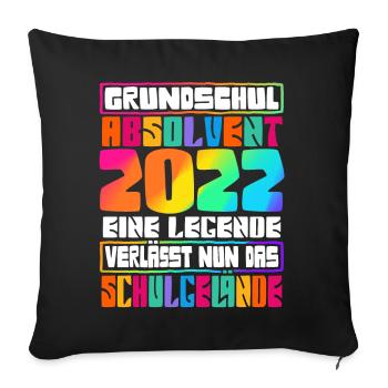 Grundschul Abschluss Grundschule Absolvent - Sofakissenbezug 45 x 45 cm - Schwarz - Vorne