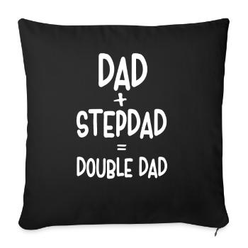 Papa Plus Stepfather Equal Double Papa Stepdad - Sofa pillowcase 17,3'' x 17,3'' (45 x 45 cm) - black - Front
