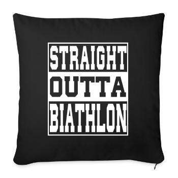 Biathlon saying funny - Sofa pillowcase 17,3'' x 17,3'' (45 x 45 cm) - black - Front