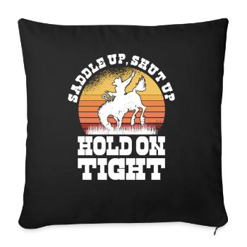 Rodeo Western Cowboy Wilder Westen Retro Pferd - Sofakissenbezug 45 x 45 cm - Schwarz - Vorne