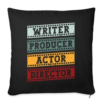 Auteur Producteur Actrice Réalisateur - Housse de coussin décorative 45 x 45 cm - noir - Devant