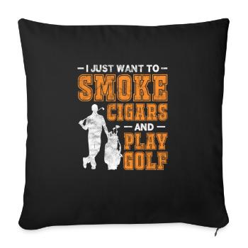 Zigarre Golf - Sofakissenbezug 45 x 45 cm - Schwarz - Vorne