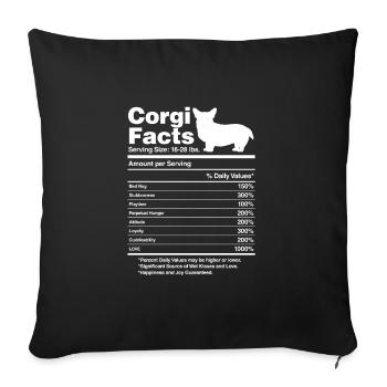 Corgi - Sofa pillowcase 17,3'' x 17,3'' (45 x 45 cm) - black - Front