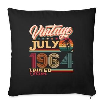 Millésime Juillet 1964 58ème anniversaire Hommes 58 ans - Housse de coussin décorative 45 x 45 cm - noir - Devant