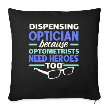 Optiker Brillenflüsterer Optometrie - Sofakissenbezug 45 x 45 cm - Schwarz - Vorne