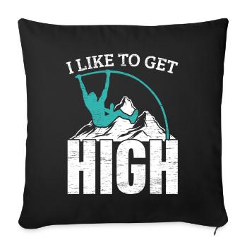 I want to go high athletics pole vault - Sofa pillowcase 17,3'' x 17,3'' (45 x 45 cm) - black - Front