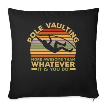Retro Pole Vaulter Athletics Pole Vault - Sofa pillowcase 17,3'' x 17,3'' (45 x 45 cm) - black - Front
