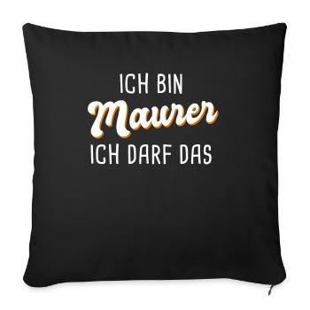 Maurer - Sofakissenbezug 45 x 45 cm - Schwarz - Vorne