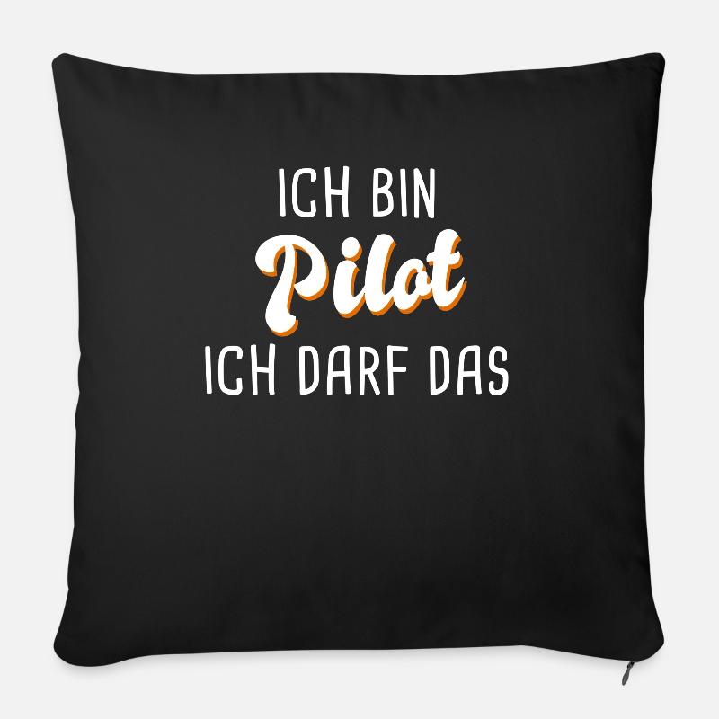 Pilot - Sofakissenbezug 45 x 45 cm - Schwarz