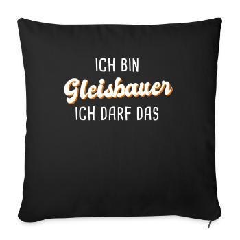 Gleisbauer - Sofakissenbezug 45 x 45 cm - Schwarz - Vorne