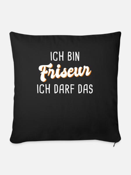 Friseur - Sofakissenbezug 45 x 45 cm - Schwarz