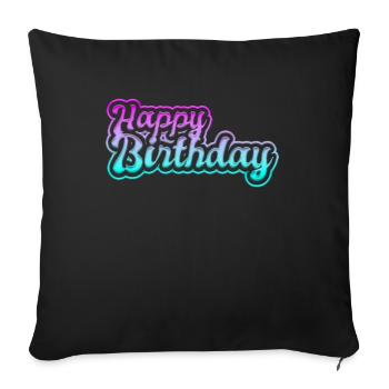 Bon anniversaire - Housse de coussin décorative 45 x 45 cm - noir - Devant