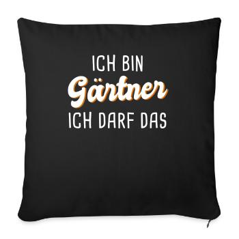 Gärtner - Sofakissenbezug 45 x 45 cm - Schwarz - Vorne