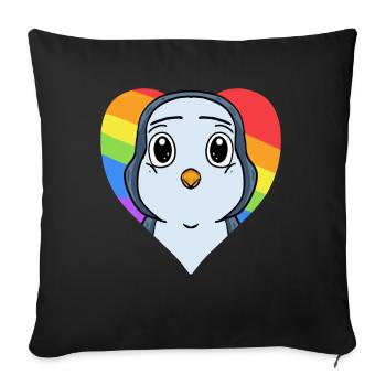 Pinguin Lgbt Regenbogen Farben - Sofakissenbezug 45 x 45 cm - Schwarz - Vorne