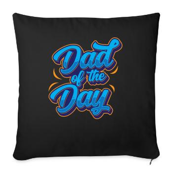 Père du Jour Proverbes Fête des Pères Papa Papi - Housse de coussin décorative 45 x 45 cm - noir - Devant