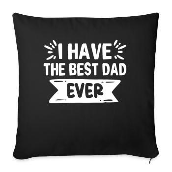 J’ai le meilleur père de tous les temps Papa Papi - Housse de coussin décorative 45 x 45 cm - noir - Devant