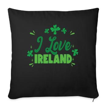 J’adore l’Irlande Irlandais St. Patrick’s Day Irlandais - Housse de coussin décorative 45 x 45 cm - noir - Devant