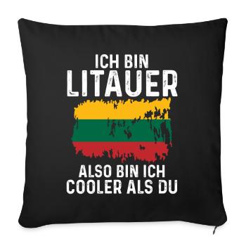Litauen Litauer Litauisches - Sofakissenbezug 45 x 45 cm - Schwarz - Vorne