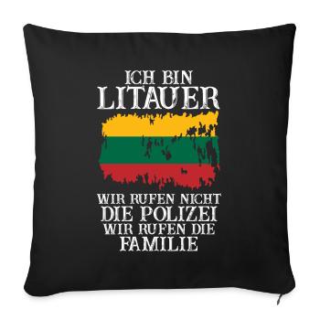Litauen Litauer Litauisches - Sofakissenbezug 45 x 45 cm - Schwarz - Vorne