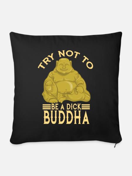 Buddha Friend Meditation Buddhismus - Sofakissenbezug 45 x 45 cm - Schwarz