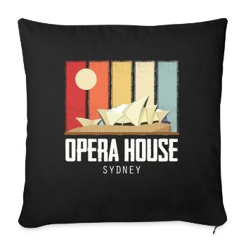 Opéra de Sydney Australie Sunrise - Housse de coussin décorative 45 x 45 cm - noir - Devant