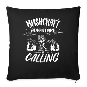 Bushcrafter Survival Hiking Outdoor Camping - Sofa pillowcase 17,3'' x 17,3'' (45 x 45 cm) - black - Front