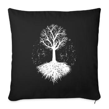 Tree - Sofa pillowcase 17,3'' x 17,3'' (45 x 45 cm) - black - Front