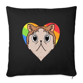 CHAT LGBT Exotique Shorthair Cat Rainbow - Housse de coussin décorative 45 x 45 cm - noir - Devant