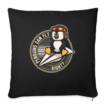 Penguins can Fly Emperor Sea Bird King Penguin - Sofa pillowcase 17,3'' x 17,3'' (45 x 45 cm) - black - Front