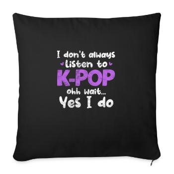 K-Pop Musique Coréenne Pop Corée Kpop Cadeau - Housse de coussin décorative 45 x 45 cm - noir - Devant