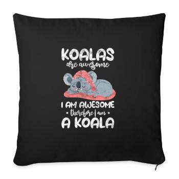 Koala - Sofakissenbezug 45 x 45 cm - Schwarz - Vorne