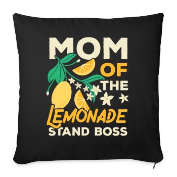 Mutter des Limonadenstand-Bosses Zitronenliebhaber - Sofakissenbezug 45 x 45 cm - Schwarz - Vorne