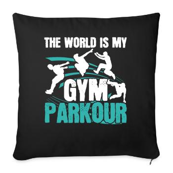 The world is my gym Parkour Free Lau - Sofa pillowcase 17,3'' x 17,3'' (45 x 45 cm) - black - Front