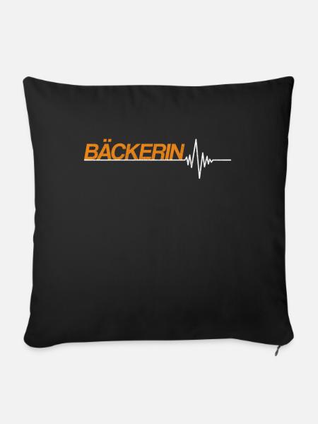 Bäckerin - Sofakissenbezug 45 x 45 cm - Schwarz