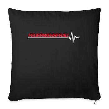 Feuerwehrfrau - Sofakissenbezug 45 x 45 cm - Schwarz - Vorne