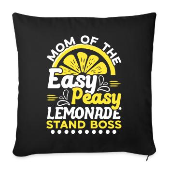 Mère de limonade facile-peasy stand boss citron - Housse de coussin décorative 45 x 45 cm - noir - Devant