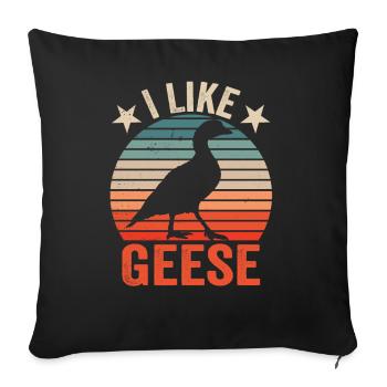 J’aime l’oie d’oie propriétaire animal animal de compagnie - Housse de coussin décorative 45 x 45 cm - noir - Devant