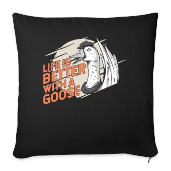 Life Is Better With A Goose Animal Geese - Sofa pillowcase 17,3'' x 17,3'' (45 x 45 cm) - black - Front