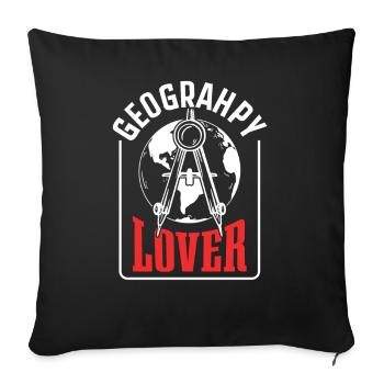 Geography Lover Geography Student Geography Student - Sofa pillowcase 17,3'' x 17,3'' (45 x 45 cm) - black - Front
