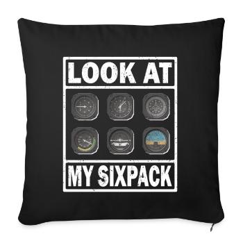 Pilot Look My Sixpack Flugzeug Luftfahrt Flieger - Sofakissenbezug 45 x 45 cm - Schwarz - Vorne