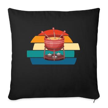 Fondue Fromage Suisse Alpes occidentales Sauce au fromage - Housse de coussin décorative 45 x 45 cm - noir - Devant