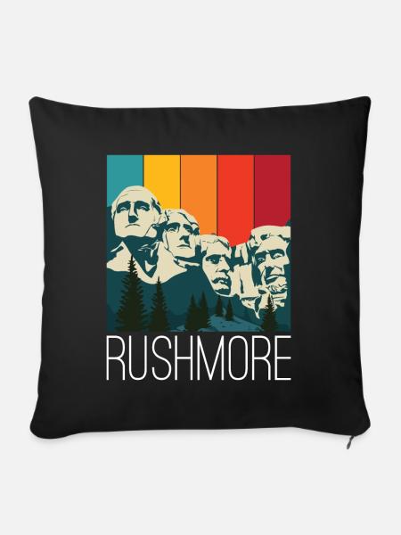 Rushmore Dakota US Präsidenten Denkmal - Sofakissenbezug 45 x 45 cm - Schwarz