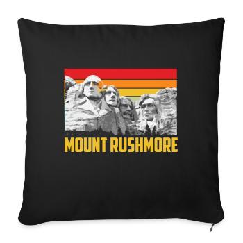 Mount Rushmore Dakota du Sud Lincoln Memorial - Housse de coussin décorative 45 x 45 cm - noir - Devant