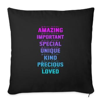 Motivation - Sofa pillowcase 17,3'' x 17,3'' (45 x 45 cm) - black - Front