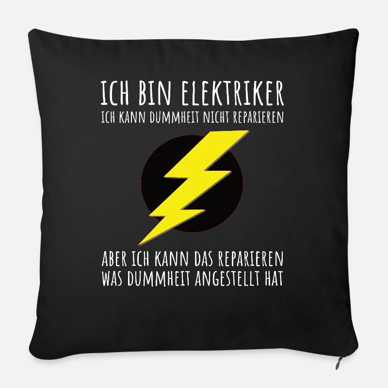 Elektriker Handwerker - Sofakissenbezug 45 x 45 cm - Schwarz