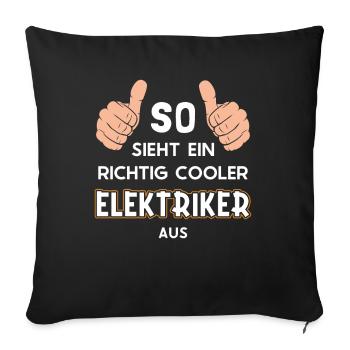 So sieht ein cooler Elektriker aus Lineworker - Sofa pillowcase 17,3'' x 17,3'' (45 x 45 cm) - black - Front