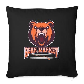 Bear Market Bourse Marché des actions Traders - Housse de coussin décorative 45 x 45 cm - noir - Devant