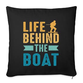 La vie derrière le bateau Wakeboard Wakeboard - Housse de coussin décorative 45 x 45 cm - noir - Devant